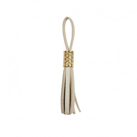 Pompon franges cuir 70mm