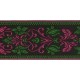 Galon jacquard fleurs lys  Fuchsia - 