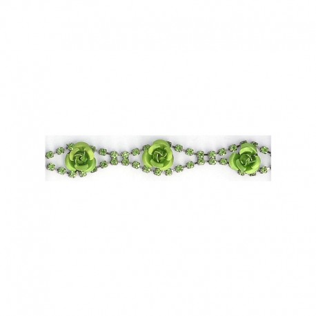 Galon strass/fleurs