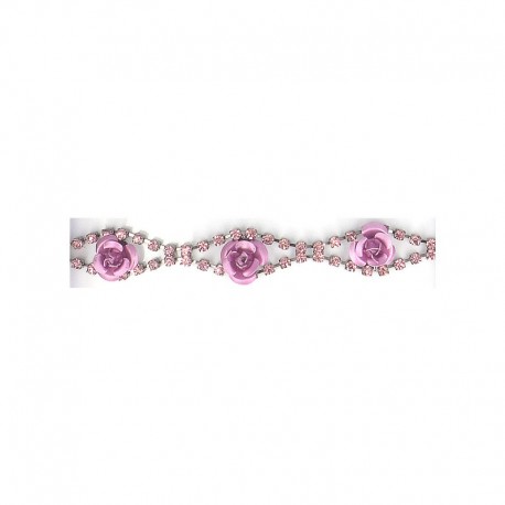 Galon strass/fleurs