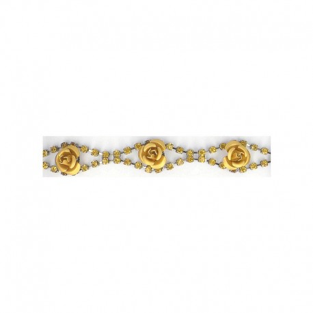 Galon strass/fleurs