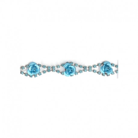 Galon strass/fleurs