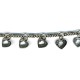Sequins coeurs/chaine  Noir métal - 