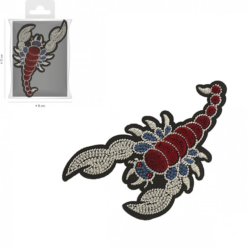 Ecusson scorpion brodé 12.5 x 7 cm