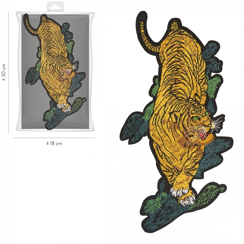 Ecusson tigre brodé 31 x 16 cm