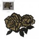 Ecusson roses strass 11,5 x 9 cm - Or