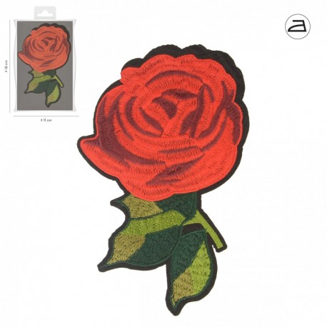 Ecusson rose 16 x 10 cm - Rouge