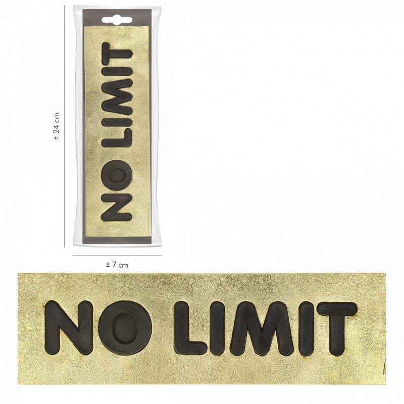 Ecusson no limit Simili 21,5 x 6,5 cm - Or