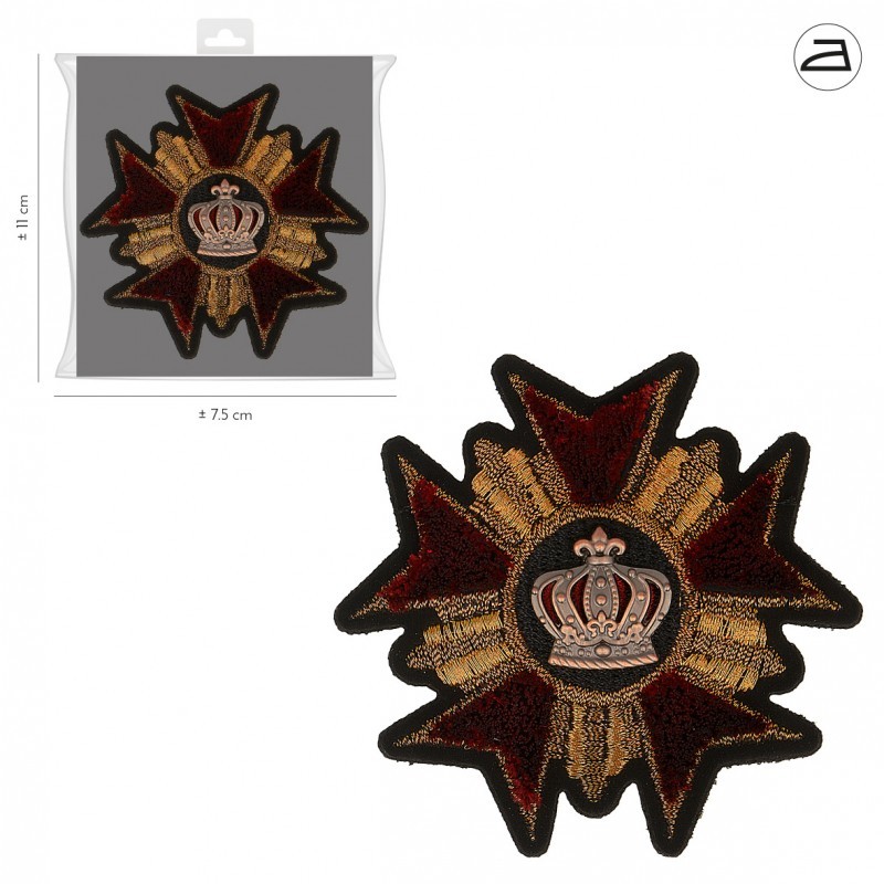 Ecusson blason royal 7,4 x 7 cm - Couronne
