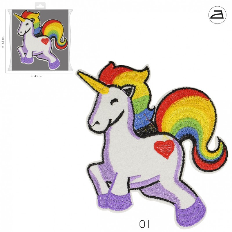 Ecusson licorne arc-en-ciel