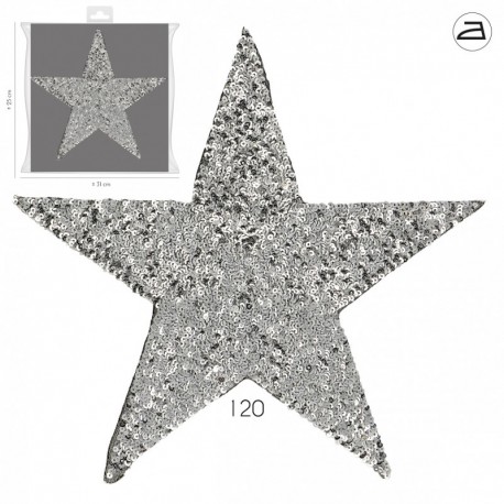 Ecusson étoile sequins - Argent