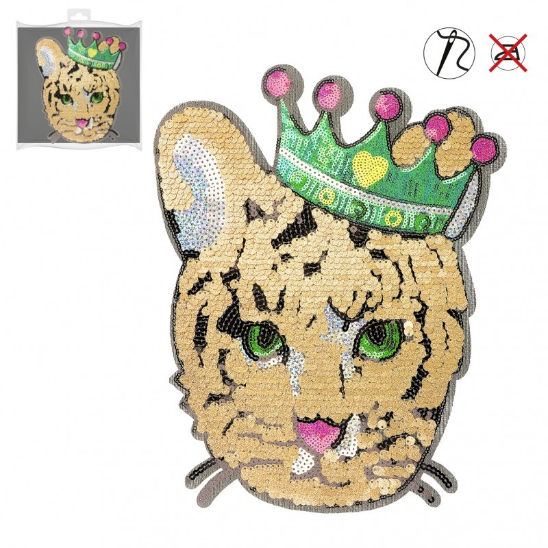 Ecusson tigre roi sequins