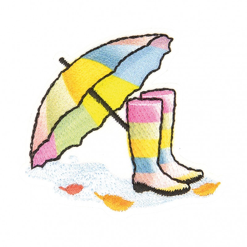 Ecusson parapluie - Dégradé rose