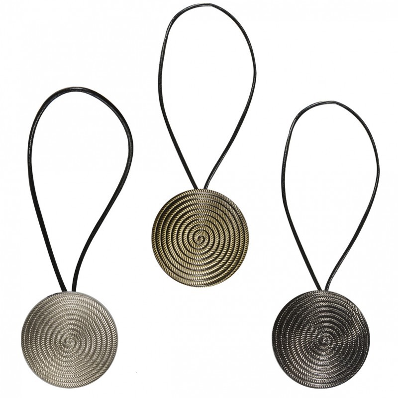 Magnet spirale métal/cuir