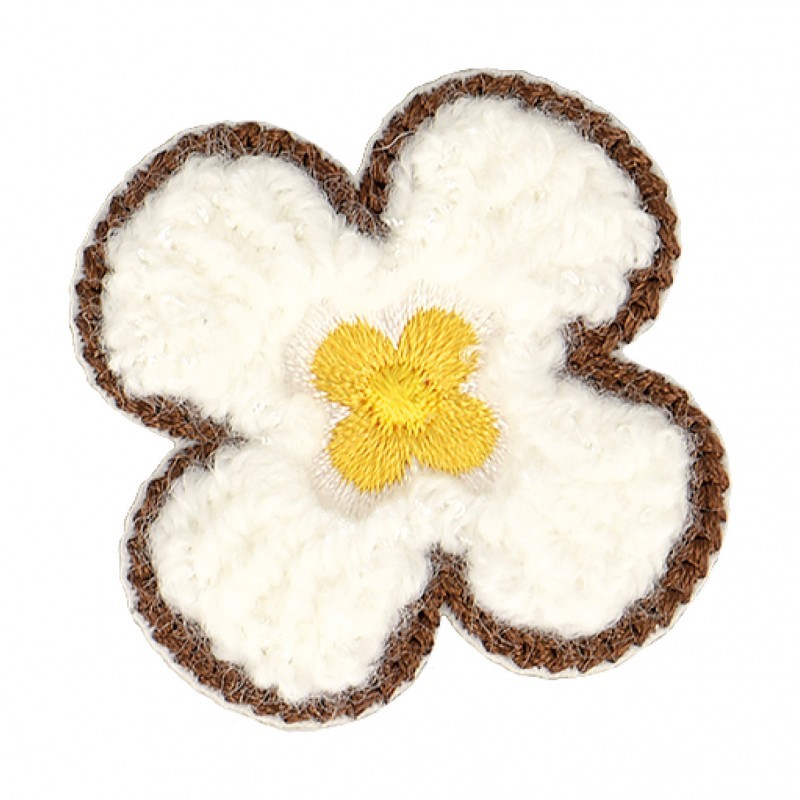 Ecusson fleur - Blanc