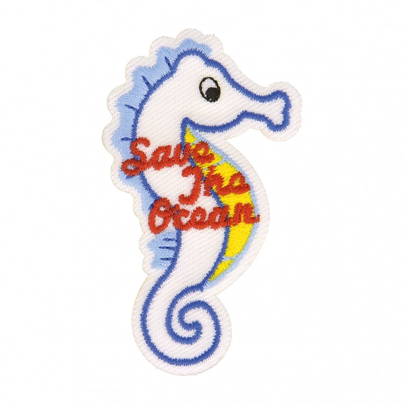 Ecusson save the ocean - Hippocampe