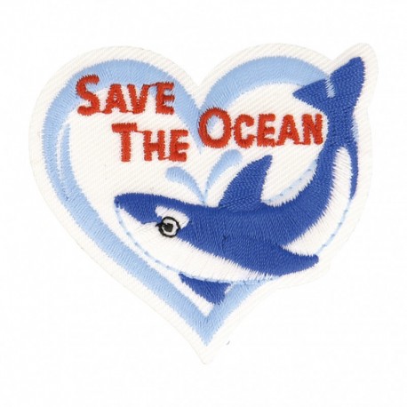 Ecusson save the ocean - Baleine coeur
