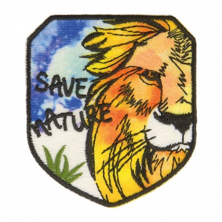 Ecusson save nature - Lion