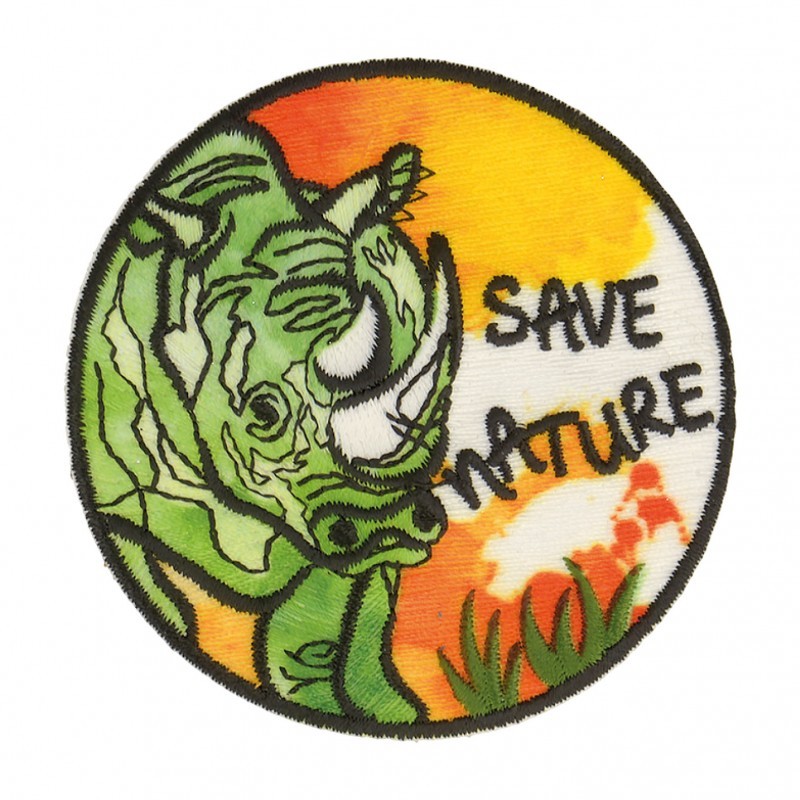 Ecusson save nature - Rhinoceros