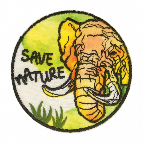 Ecusson save nature - Éléphant