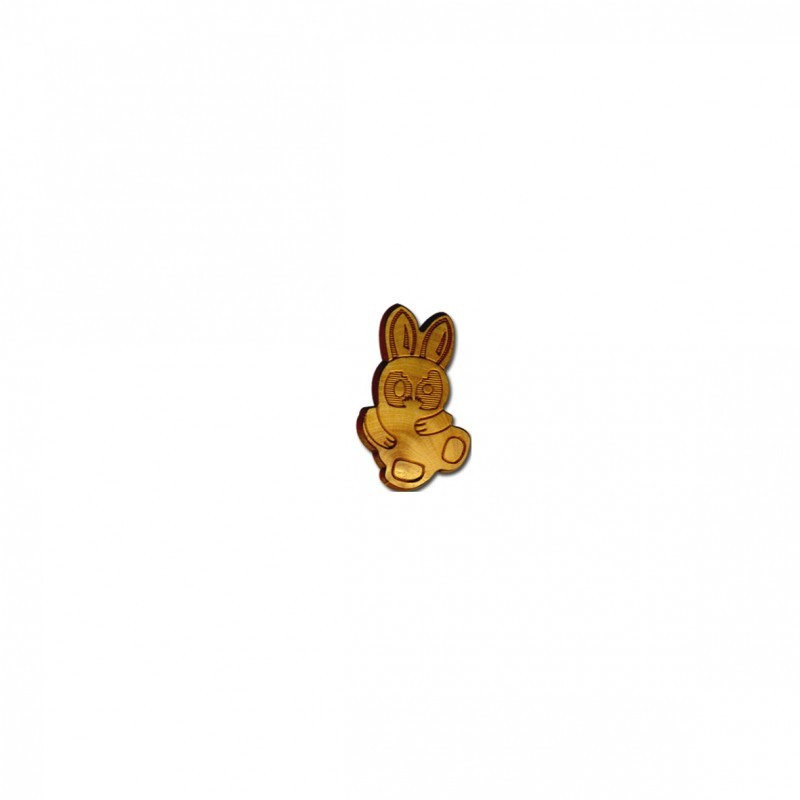 Bouton bois lapin