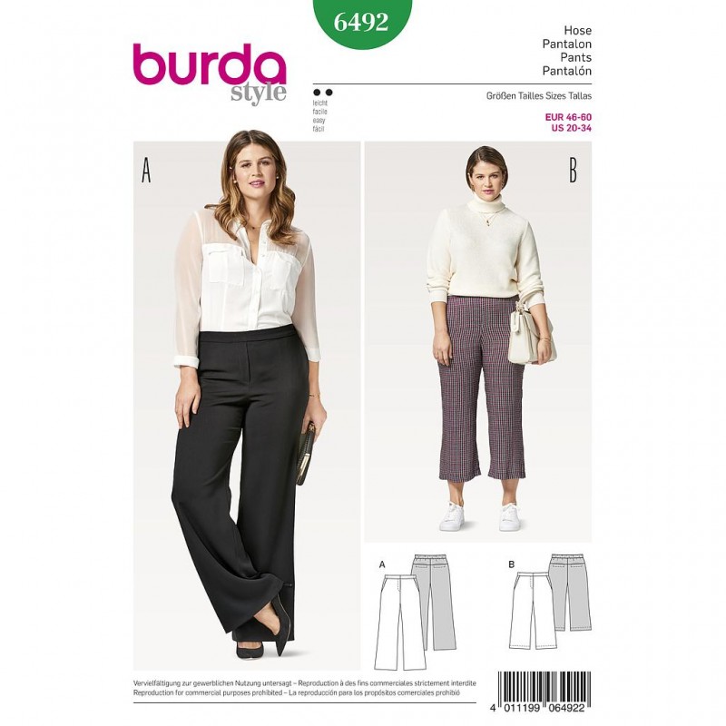 Patron Burda Style 6492 Pantalon