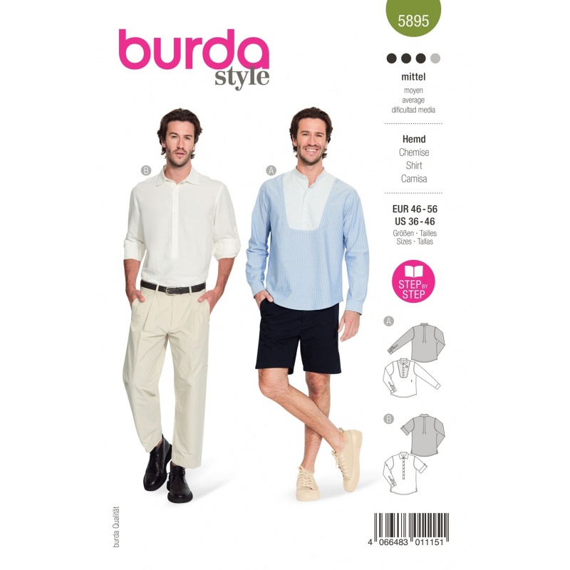 Patron Burda 5895 Chemise Homme 46/56