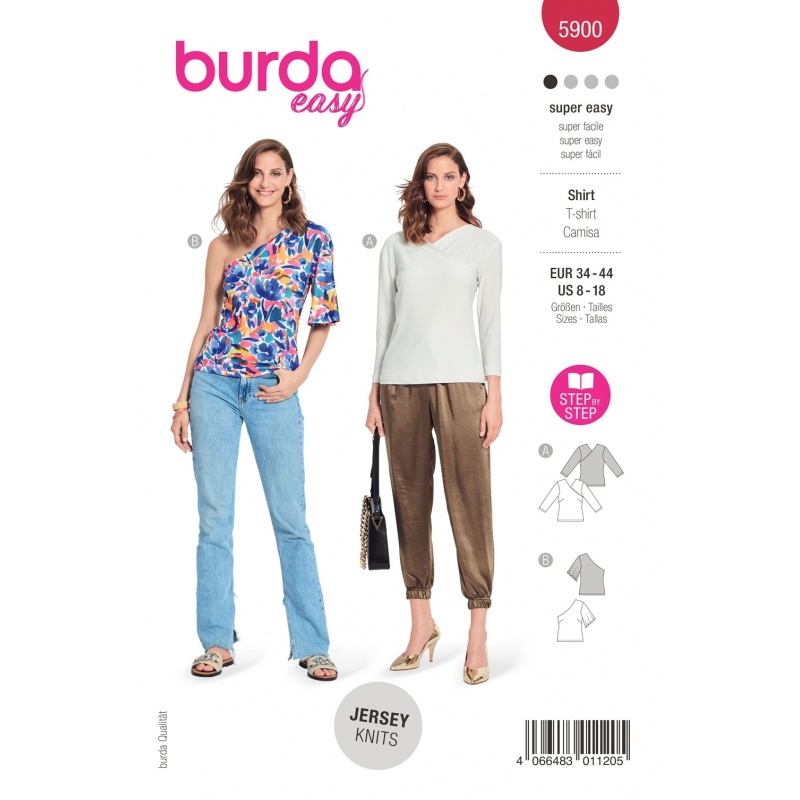 Patron Burda 5900 T-shirt Cintre Femme 34/44
