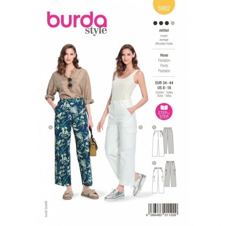 Patron Burda 5902 Pantalon Droit Femme 34/44