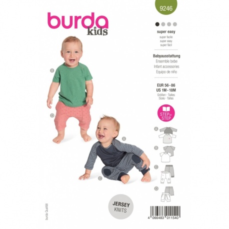 Patron Burda 9246 Kids Layette Bebe 56/86