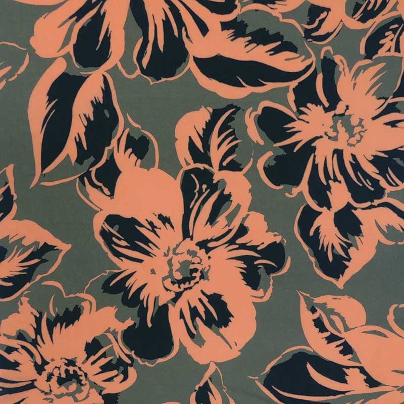 Tissu Viscose Imprimé Orange 