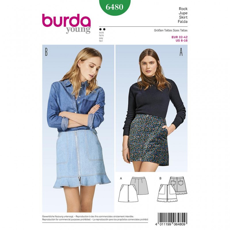 Patron Burda Style 6480 Jupe