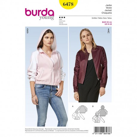 Patron Burda Style 6478 Veste