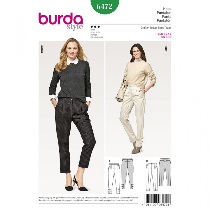 Patron Burda Style 6472 Pantalon