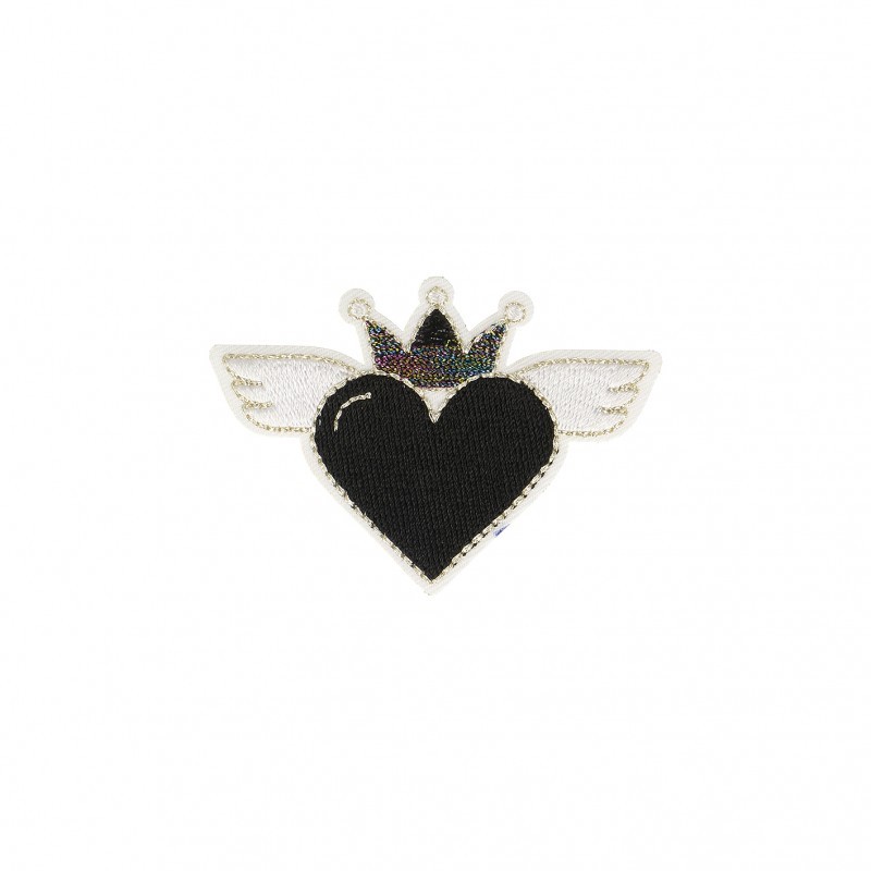 Ecusson coeur avec aile - Noir
