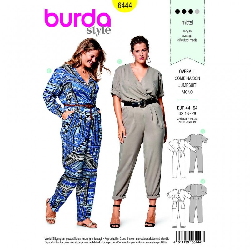 Patron Burda Style 6444 Combinaison Taille 44/54