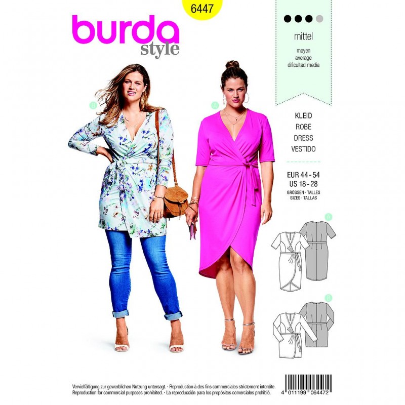 Patron Burda Style 6447 Robe Taille 44/54