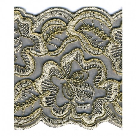 Galon fleurs metal 85 mm