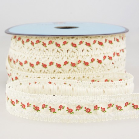 Dentelle ruban fleurs