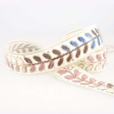 Galon brodé  Blanc/multi - 