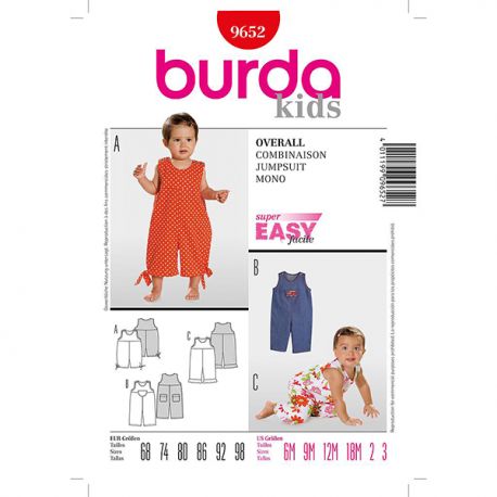 Patron Burda Kids 9652 Combinaison 68/98