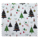 Tissu Coton de Noël Imprimé Sapin Fond Blanc