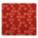 Tissu Coton de Noël Imprimé Flocon Fond Rouge