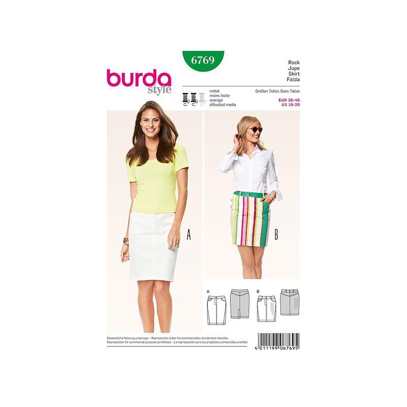 Patron Burda Style 6769 Jupe 36/46