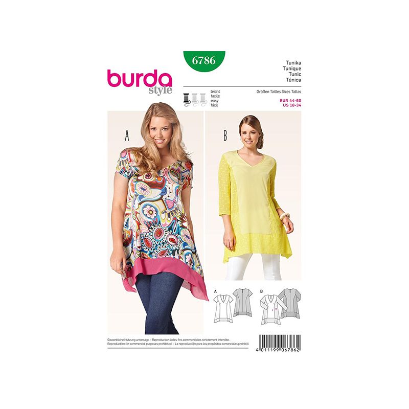 Patron Burda Style 6786 Tunique 44/60