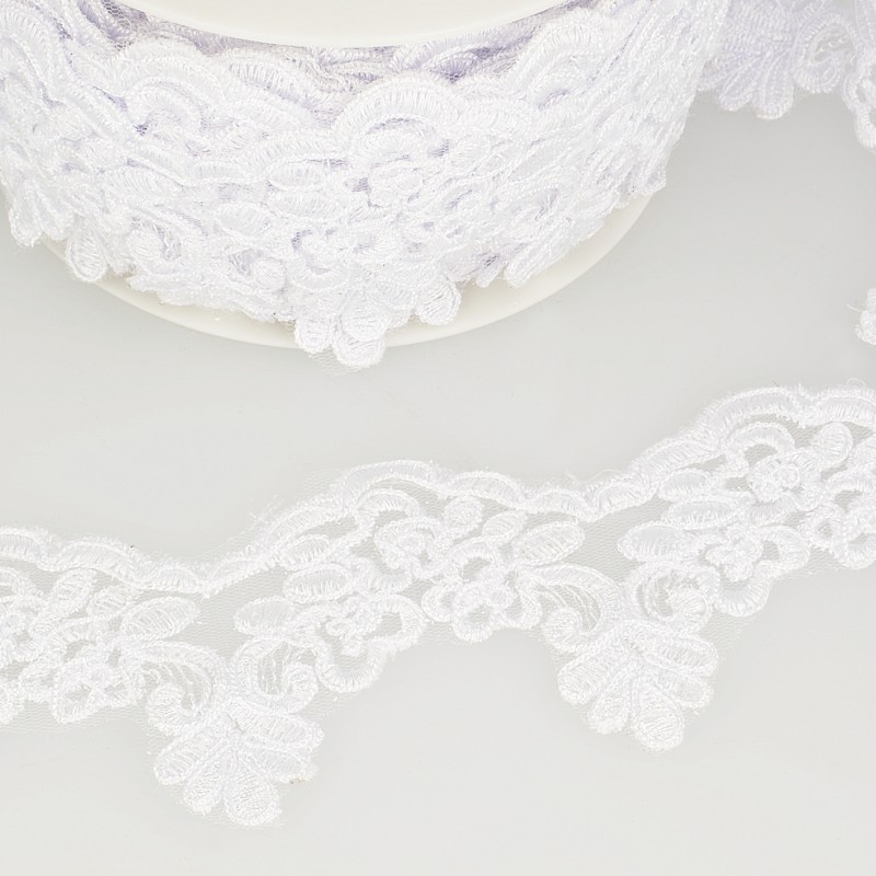 Broderie brillante  Blanc - 