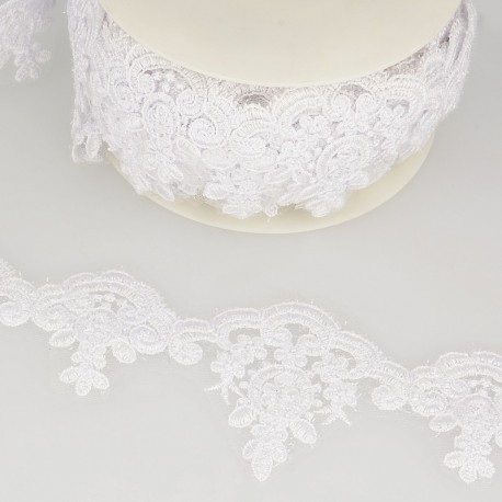 Broderie brillante  Blanc - 