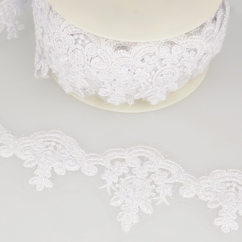 Broderie brillante  Blanc - 