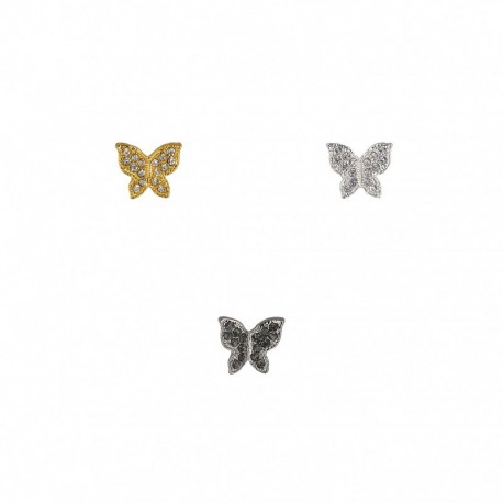 Bouton papillon strass