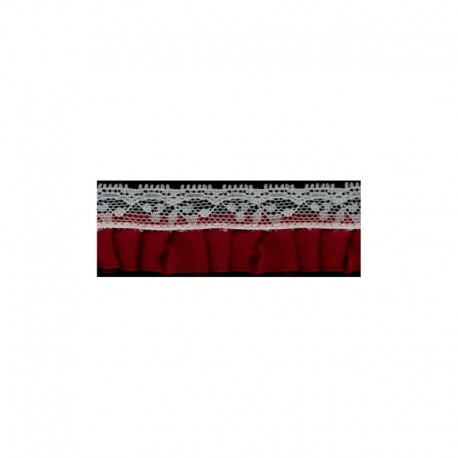 Ruche dentelle/satin